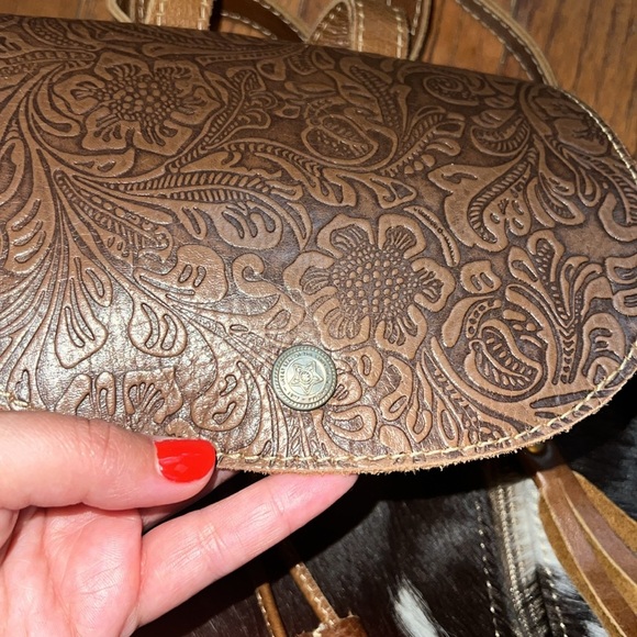 Myra Cowhide Leather and Hair Patterned Women's Backpack - Picture 4 of 8